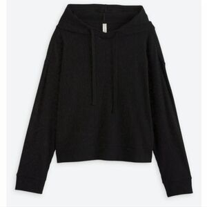 We Wandar - Taylor Boxy Brushed Ribbed Black Hoodie